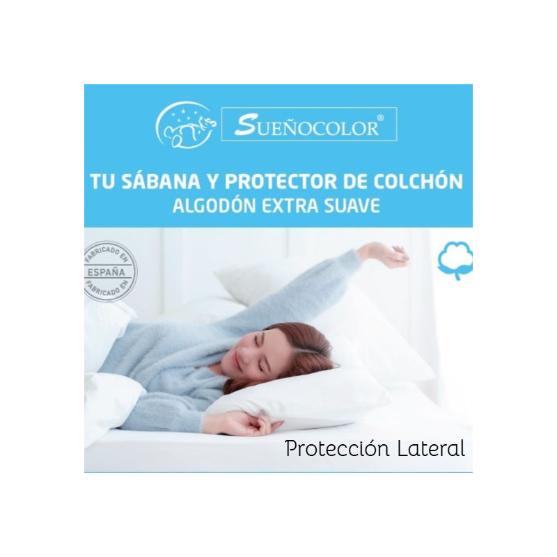 Protector de colchón de algodón con protección lateral